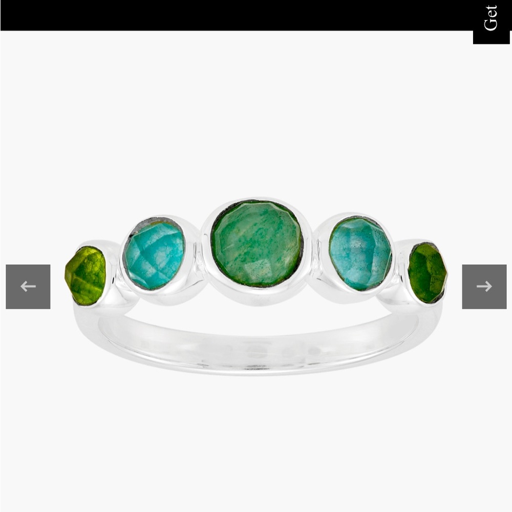 Silpada 
Let Things Grow Ring, Green Aventurine and Multi-Colored Quartz size 8